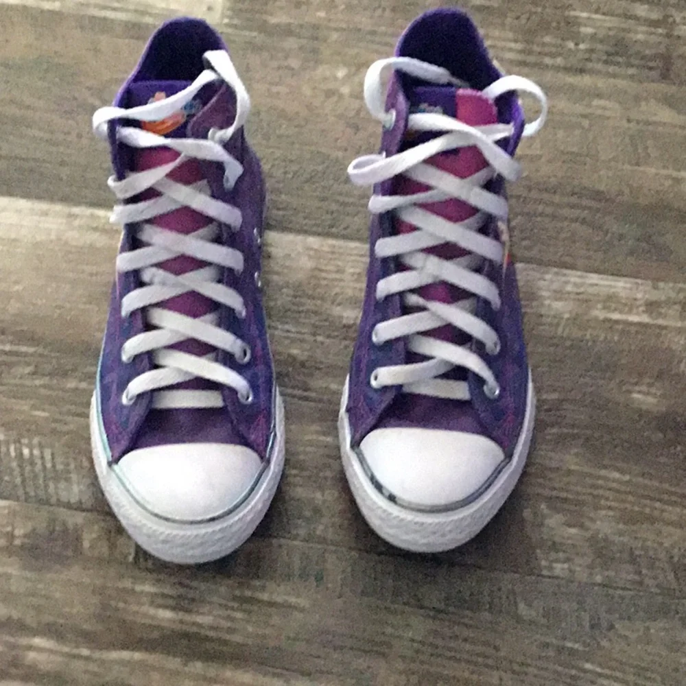 Converse Kids Purple High-Top Sneakers with White Accents